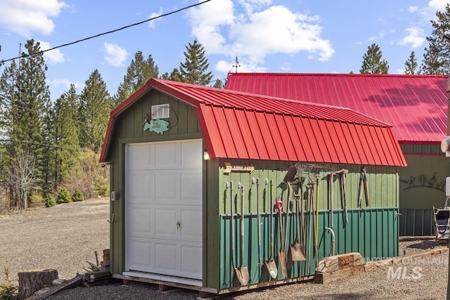 view of garage