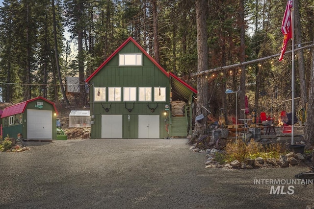 garage with a garage