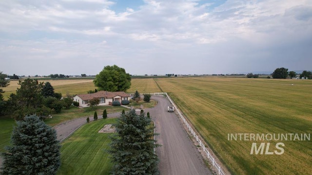 drone / aerial view with a rural view