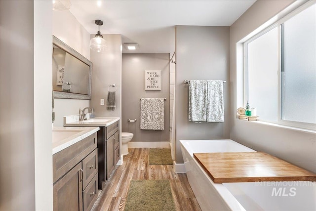 4076 N 3446 E, Kimberly, ID 83341 - full bath with wood finished floors, a tub to relax in, and vanity