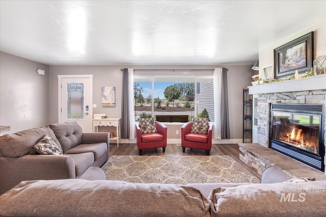 4076 N 3446 E, Kimberly, ID 83341 - living room with a fireplace and wood finished floors