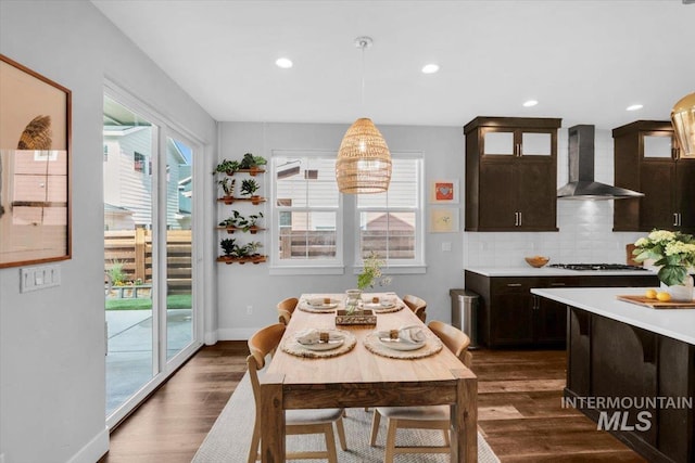 2959 S Shady Ln, Boise, ID 83716 - dining room featuring dark wood finished floors, baseboards, and recessed lighting