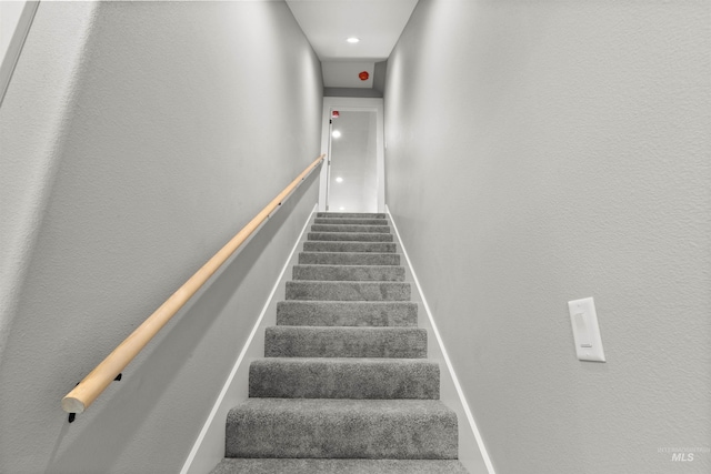 stairway with carpet flooring