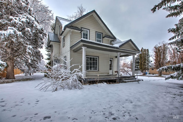 view of front of property with a porch