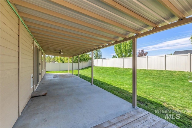 4665 N Beaham Ave, Meridian, ID 83646 - view of patio with a ceiling fan