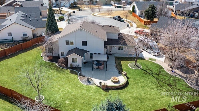 aerial view with a residential view