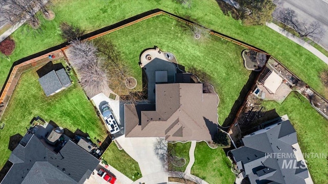 drone / aerial view featuring a residential view