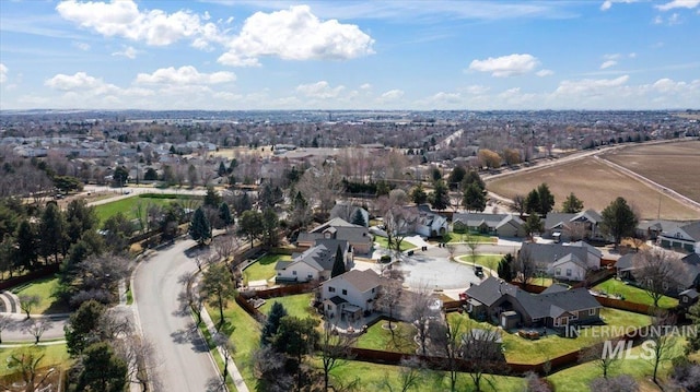 aerial view with a residential view