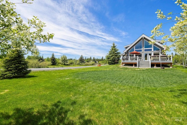 1017 Potts Dr, Mccall, ID 83638 - view of grassy yard with a deck