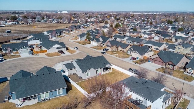 bird's eye view with a residential view