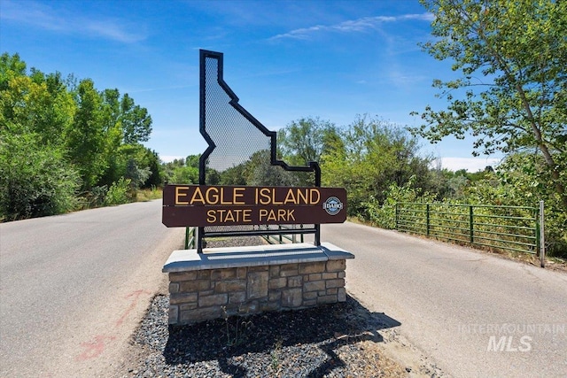 view of community sign