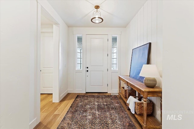 entryway featuring hardwood / wood-style flooring