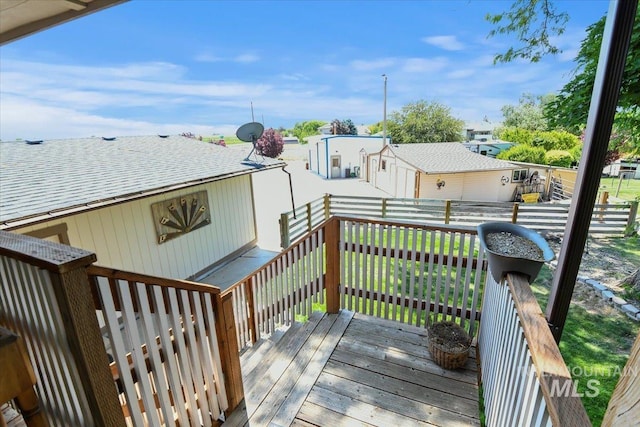 14525 Woosley, Nampa, ID 83651 - wooden terrace with a fenced backyard