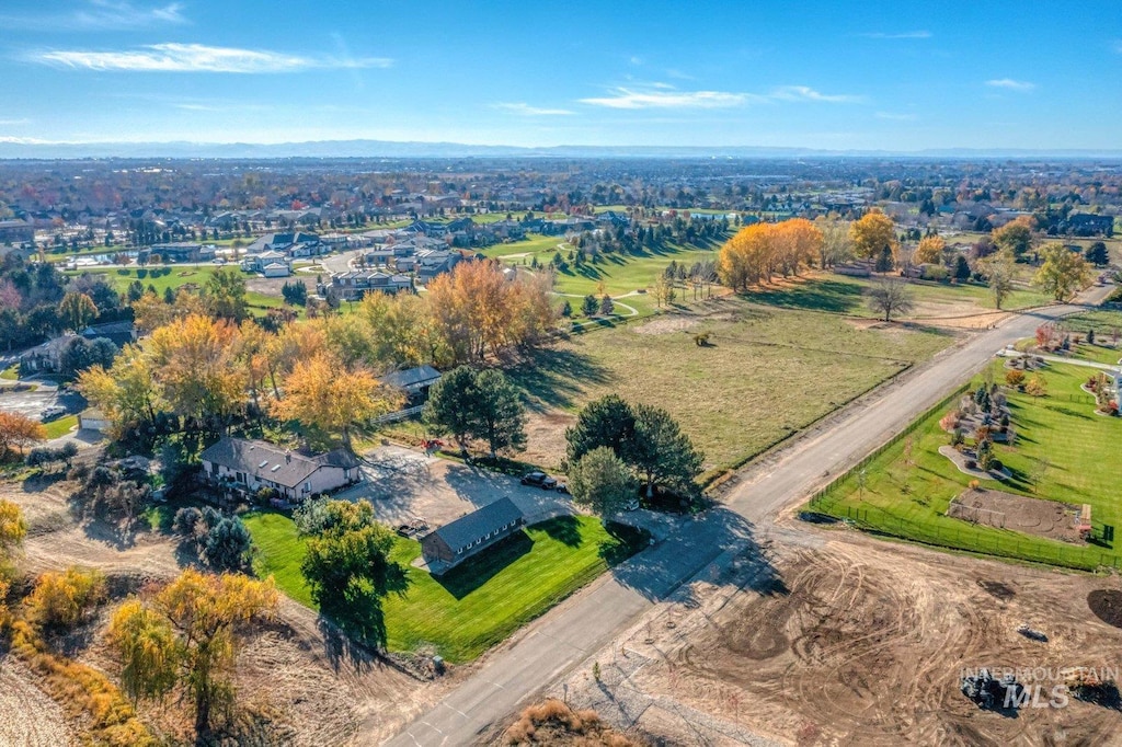 aerial view with a rural view