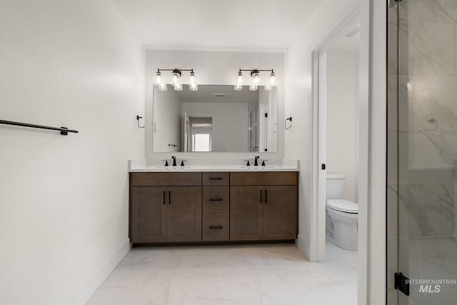 664 E Lockhart St, Meridian, ID 83646 - full bath featuring marble finish floor, toilet, a sink, and double vanity