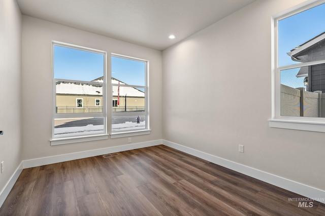 664 E Lockhart St, Meridian, ID 83646 - empty room featuring baseboards, a wealth of natural light, and dark wood-type flooring