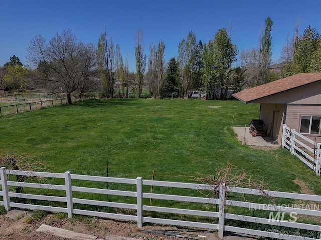 view of yard with fence