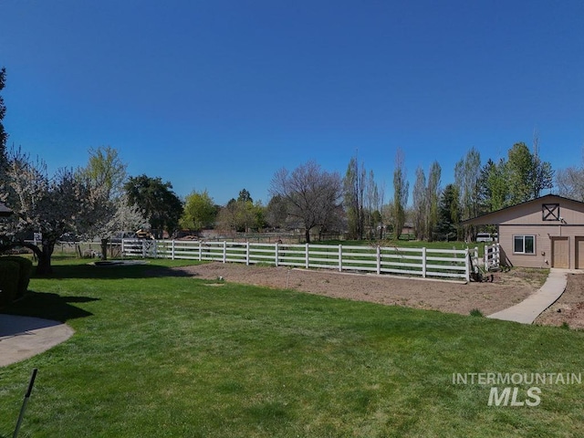 view of yard featuring fence