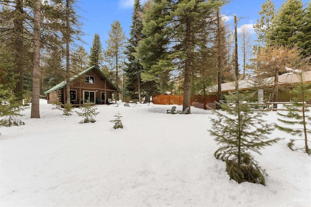 view of snowy yard