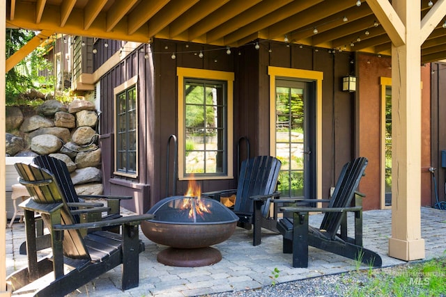 23 Golden Bar Ct, Donnelly, ID 83615 - view of patio / terrace featuring an outdoor fire pit
