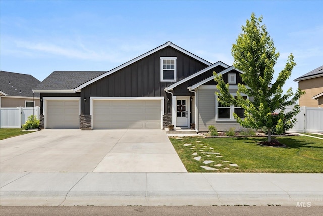 2188 Navigator St, Middleton, ID 83644 - craftsman-style home featuring board and batten siding, a garage, concrete driveway, and stone siding