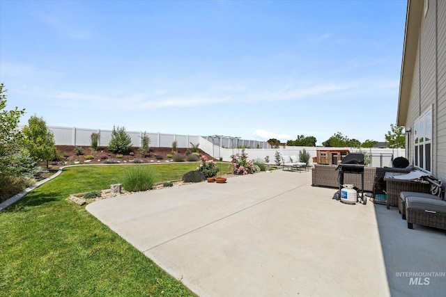 2188 Navigator St, Middleton, ID 83644 - fenced backyard with a patio area
