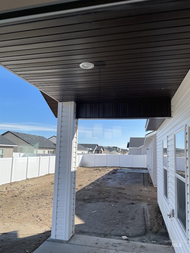 view of yard featuring a patio and a fenced backyard