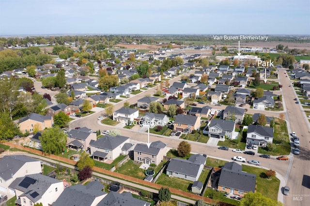 bird's eye view featuring a residential view