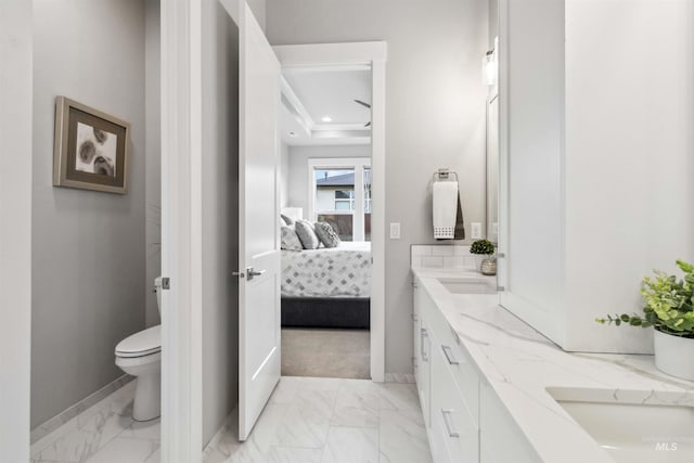 bathroom with vanity and toilet