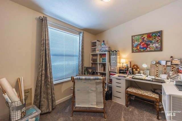 office featuring carpet floors and baseboards