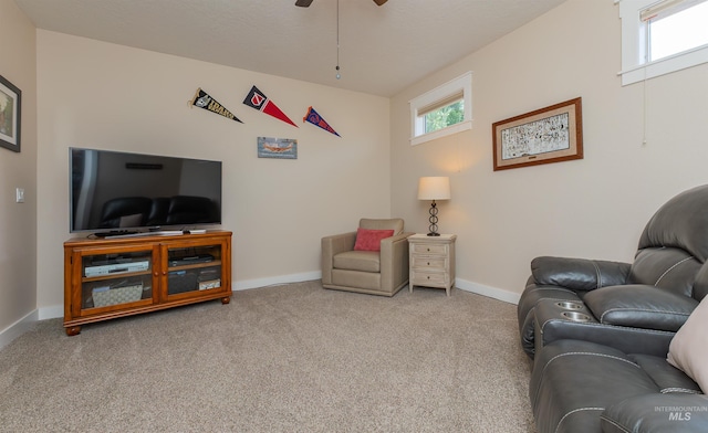 818 W Dallan Woods Way, Nampa, ID 83686 - living room featuring carpet flooring and a ceiling fan