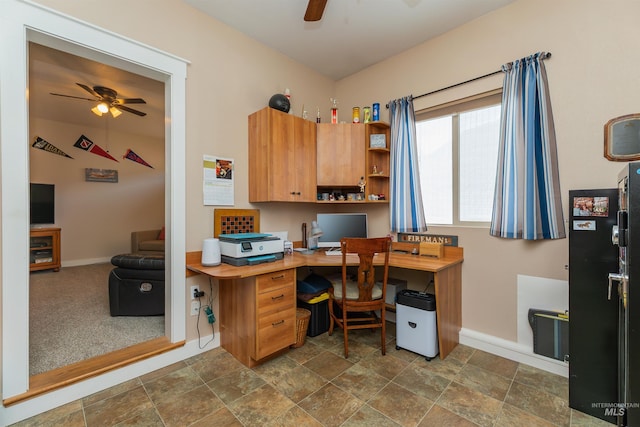 818 W Dallan Woods Way, Nampa, ID 83686 - office featuring ceiling fan and dark stone finish flooring