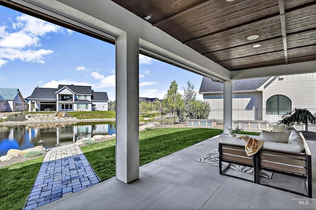 1771 S Riparian Way, Eagle, ID 83616 - view of patio with a water view, a residential view, and outdoor lounge area
