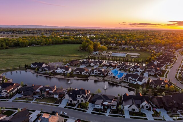 1771 S Riparian Way, Eagle, ID 83616 - aerial view at dusk of a water view and a residential view