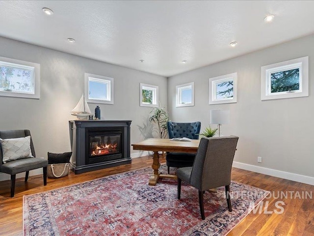 office space featuring hardwood / wood-style flooring