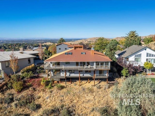 drone / aerial view with a residential view