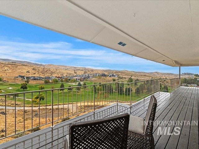 balcony with a mountain view