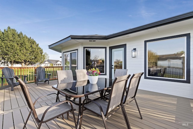 1910 W Campo Ln, Eagle, ID 83616 - wooden deck featuring outdoor dining space