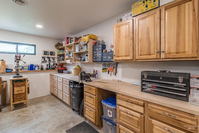 2809 Hampton Ct, Moscow, ID 83843 - kitchen with unfinished concrete floors and butcher block counters