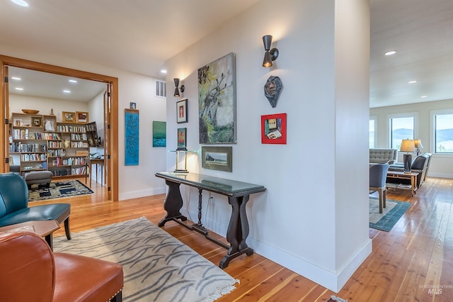 2809 Hampton Ct, Moscow, ID 83843 - corridor featuring hardwood / wood-style flooring, baseboards, and recessed lighting