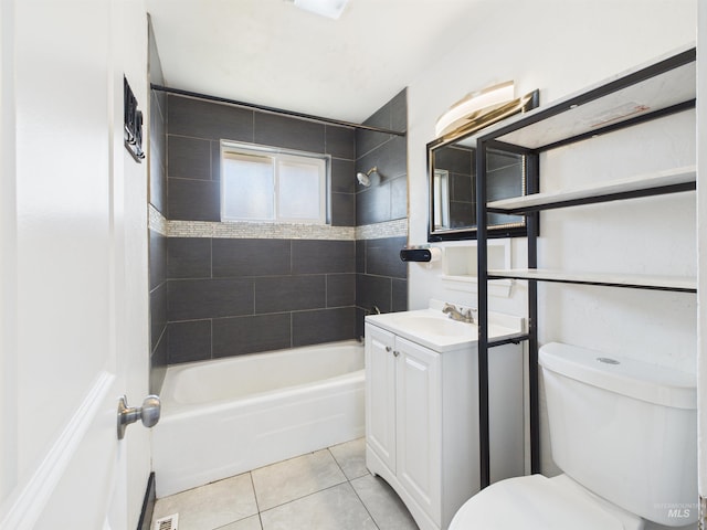 2101 Albion Ave, Burley, ID 83318 - full bath featuring tile patterned flooring, shower / bathtub combination, vanity, and toilet