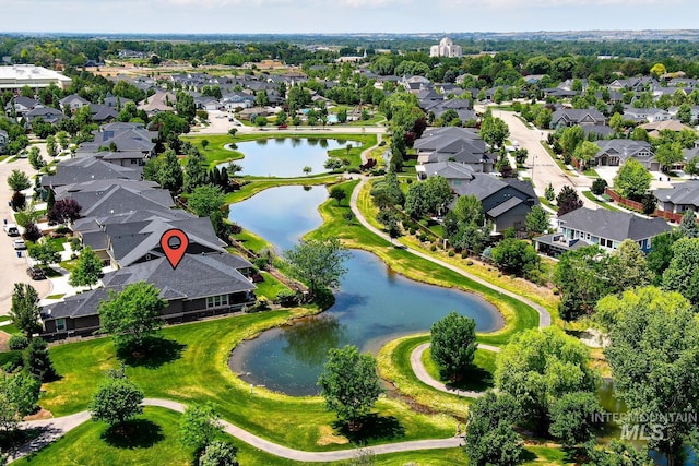 3214 S Arctic Fox Ave, Eagle, ID 83616 - aerial perspective of suburban area featuring a large body of water