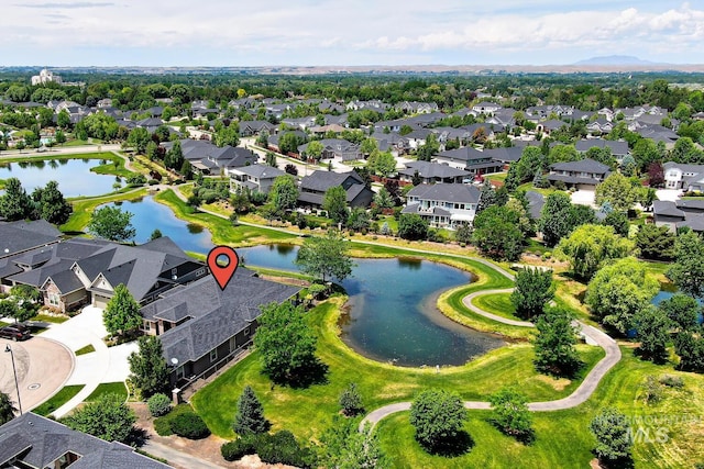 3214 S Arctic Fox Ave, Eagle, ID 83616 - aerial perspective of suburban area featuring a large body of water