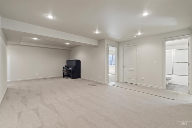 1141 Liberty Dr, Clarkston, WA 99403 - unfurnished living room featuring light carpet, recessed lighting, and baseboards