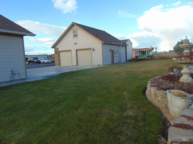 exterior space featuring a garage