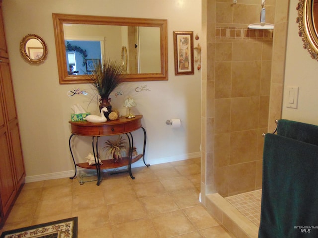 hallway featuring light tile patterned flooring