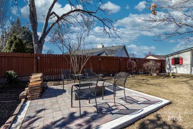 view of patio / terrace featuring a fenced backyard