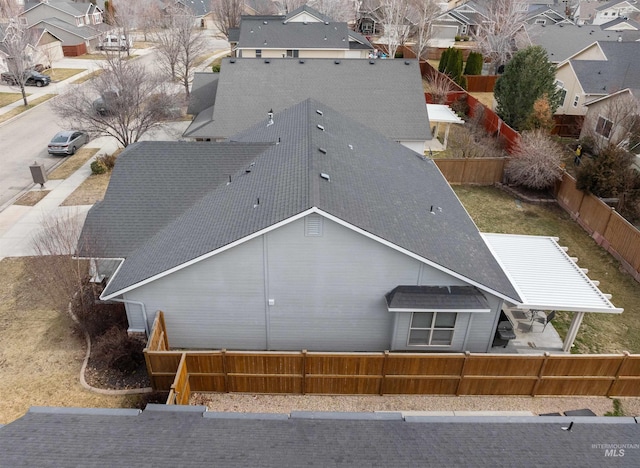 bird's eye view with a residential view