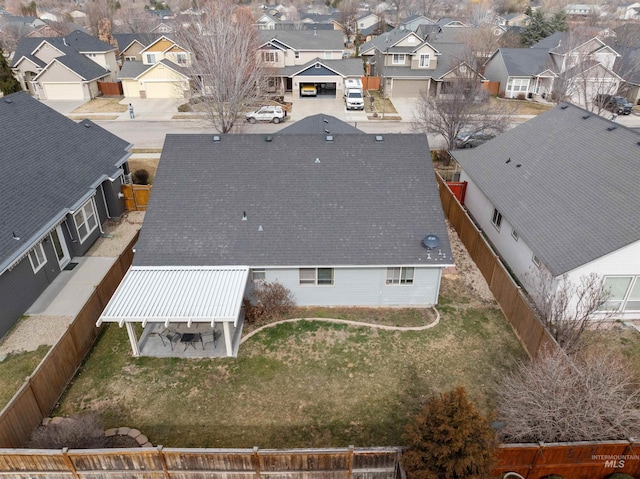 aerial view featuring a residential view