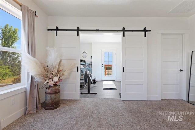 15916 Hill Top Cir, Wilder, ID 83676 - carpeted foyer with a barn door